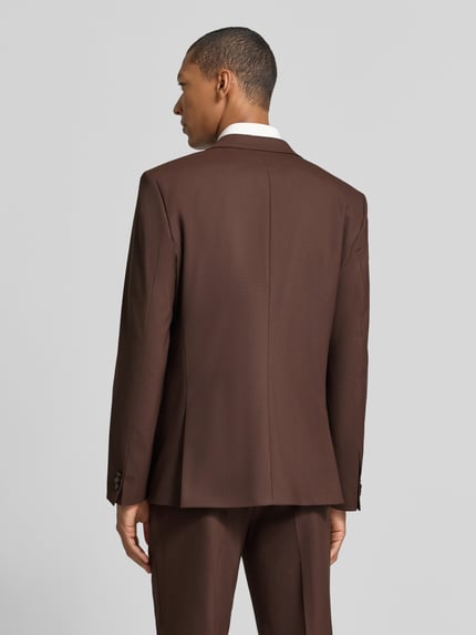 HUGO Garnitur o kroju super slim fit z mieszanki wełny model 'Hesten' Ciemnobrązowy 5