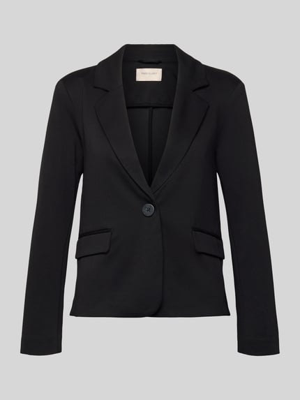Productfoto, Regular Fit Blazer met viscose-aandeel model 'Nanni' van FREE/QUENT, zwart, reverskraag, knoopsluiting, gladde textuur