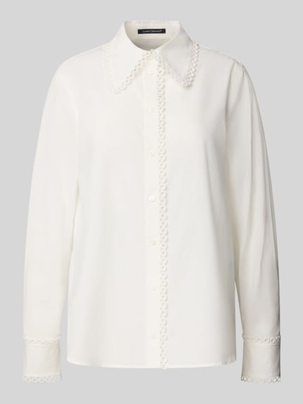 Luisa Cerano Regular fit blouse met gehaakt kant Offwhite - 2