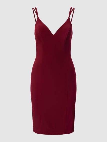 LUXUAR FASHION Cocktailkleid mit Herz-Ausschnitt Bordeaux 2