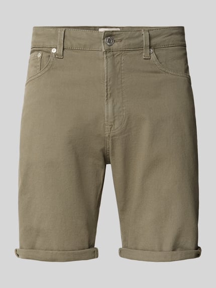 Produktfoto, Jeansshorts mit Umschlag und Eingrifftaschen Modell 'RICK ALLEN' von Jack & Jones in Khaki, Baumwoll-Elasthan-Mix, Regular Fit
