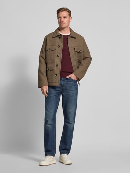 Tommy Hilfiger Kurtka o kroju regular fit z mieszanki wełny Szarobrązowy 1