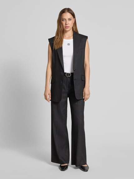 MSCH Copenhagen Tanktop in riblook met labelstitching, model 'Gubbe' Offwhite - 1