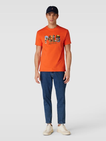 Polo Ralph Lauren T-shirt met labelstitching Oranje - 1