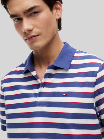Tommy Jeans Regular Fit Poloshirt aus reiner Baumwolle Rauchblau 3