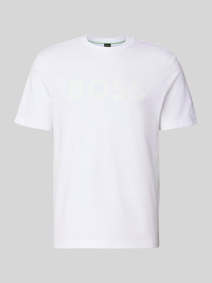 BOSS Green t-shirt o kroju regular fit z czystej bawełny model 'TS_STRUCTURE LOGO 1027473' Biały 2