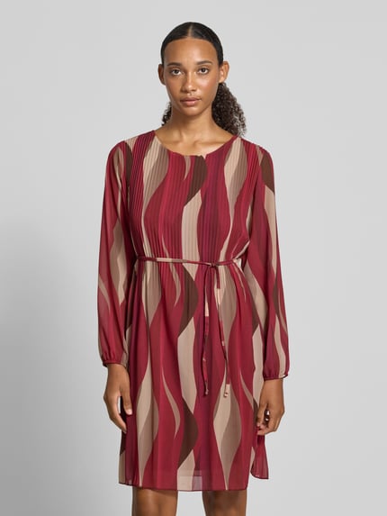 ZABAIONE Knielanges Kleid mit Bindegürtel Modell 'Sa44raa' Bordeaux 4