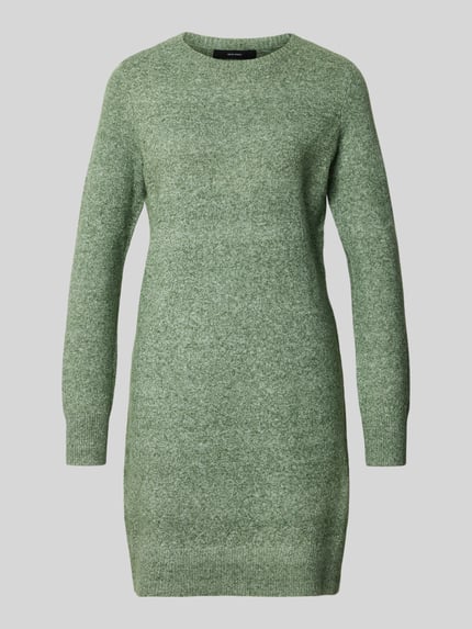 VERO MODA Tailliertes Strickkleid mit Rundhalsausschnitt Modell 'DOFFY' Schilf 2