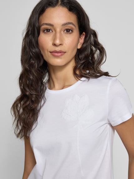 BOSS T-shirt z detalem z logo model ‘Eventsa’ Biały 3