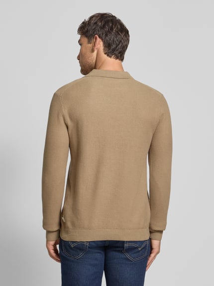JACK & JONES Premium Sweter z dzianiny z prążkowanymi wykończeniami model ‘EASTON’ Szarobrązowy 5