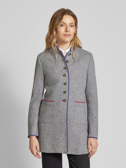 White Label Regular Fit Longblazer aus Woll-Mix Hellgrau 4