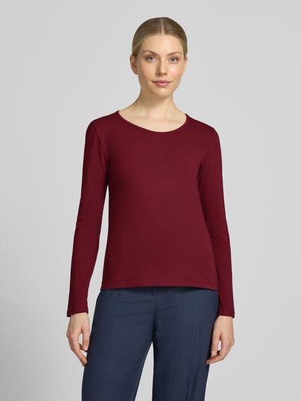 ZABAIONE shirt met lange mouwen met ronde hals Bordeaux - 4
