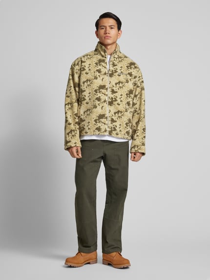 PEGADOR Teddyfelljacke mit Label-Stitching Modell 'JOHNSON' Oliv Melange 1