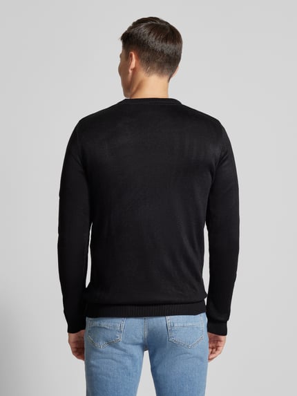 Lindbergh Weihnachtspullover mit Motiv-Stitching Black 5