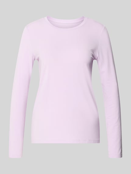 Produktfoto, pastelllila Pyjama-Oberteil aus Modal-Elasthan-Mix mit Rundhalsausschnitt von SCHIESSER, glatte Textur, Regular Fit, Longsleeve
