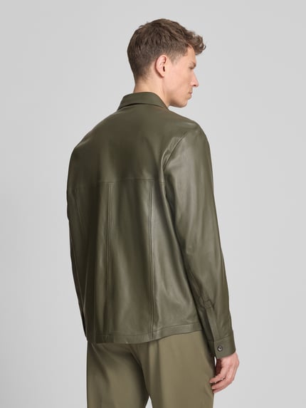 BOSS Green Regular Fit Lederjacke aus echtem Lammleder Modell 'LH_PS SPIRIT70 ST' - Porsche x BOSS Oliv 5