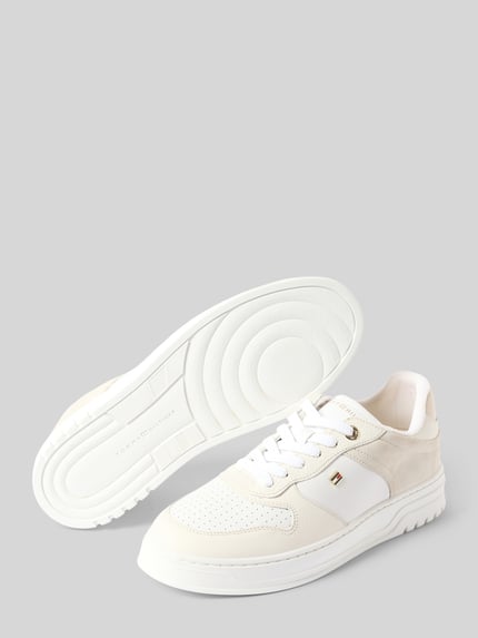 Tommy Hilfiger Low Top Sneaker mit echtem Lederbesatz Weiss 4