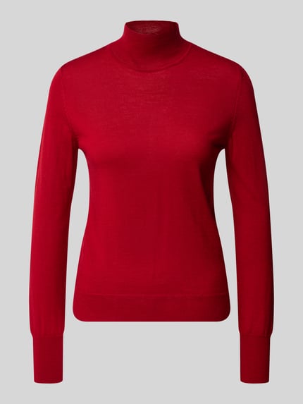 Jake*s Collection Rollkragenpullover aus Wolle mit Feinstrick Kirsche 2