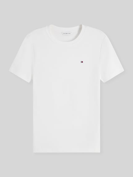 Tommy Hilfiger Slim Fit T-Shirt aus reiner Baumwolle Ecru 2