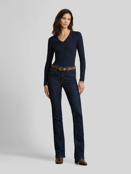 Lauren Ralph Lauren Slim Fit Langarmshirt aus Baumwoll-Modal-Mix Marine 1