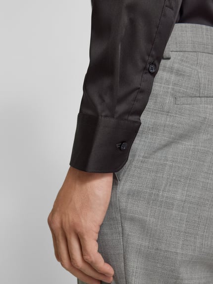 Seidensticker Slim Fit Businesshemd aus reiner Baumwolle Black 3