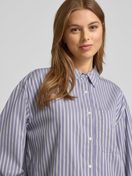 Tommy Hilfiger Bluzka koszulowa o kroju regular fit z czystej bawełny Lawendowy 3