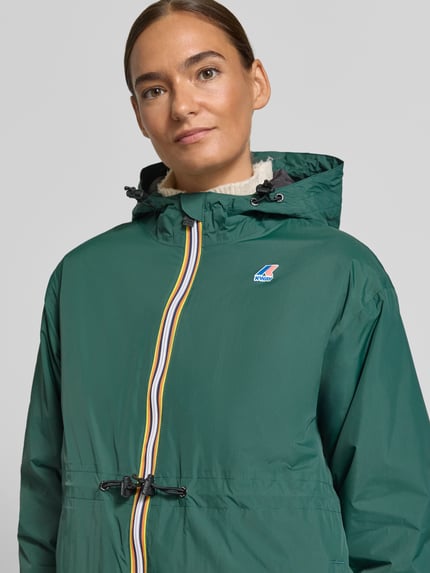 K-WAY Regular Fit Mantel mit Logo-Print Modell 'DELIA' Dunkelgruen 3