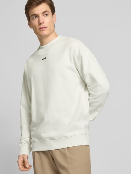 HUGO Oversized Sweatshirt mit Label-Print Modell 'Dapocrew' Offwhite 3