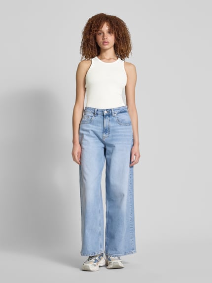PIECES Regular Fit Tank Top in Rippoptik Modell 'RUKA' Offwhite 1