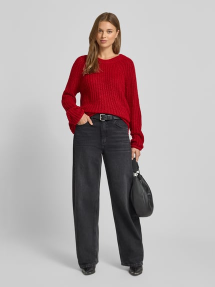 Smith and Soul Sweter z dzianiny o kroju relaxed fit z dodatkiem moheru Czerwony 1