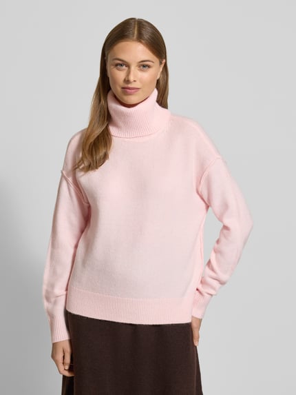 Christian Berg Woman Sweter z golfem o luźnym kroju w dzianinowym stylu Jasnoróżowy 4