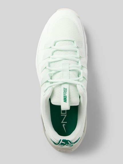 Produktfoto, Sneaker mit Logo-Detail Modell 'Metcon' von Nike in mintgrün und weiß, abgerundete pasvorm, vetersluiting, dames, hakhoogte maat 40: 6 cm, schachthoogte maat 40: 7 cm, schachtbreedte maat 40: 6 cm