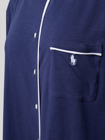 Polo Ralph Lauren Nachthemd met logostitching en borstzak Donkerblauw - 2