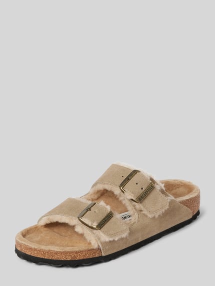 Birkenstock Leren sandalen met doornsluitingen, model 'Arizona' Taupe - 1