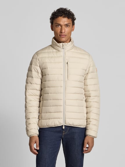 Save The Duck Gewatteerd jack met tweewegrits model 'ERION' Beige - 4