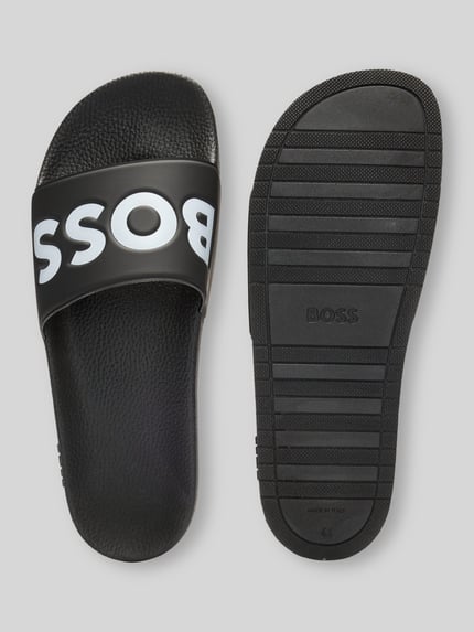 BOSS Badeschuhe mit Logo-Print Modell 'ARYEH_SLID' Black 5