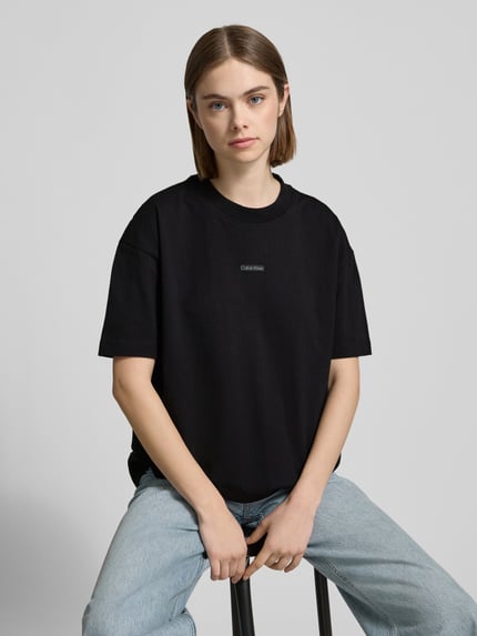 Calvin Klein Jeans T-shirt z detalem z logo Czarny 3
