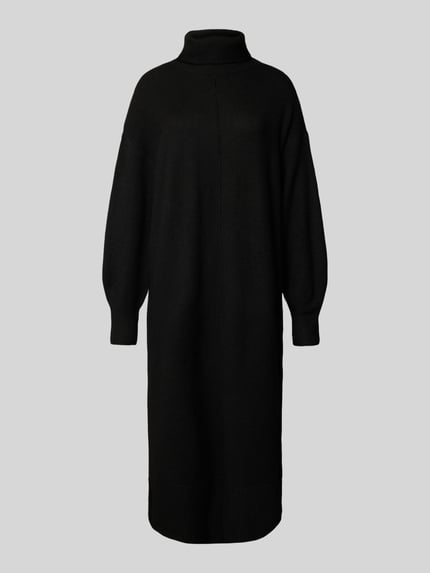 PIECES Sukienka z dzianiny o kroju oversized z dodatkiem wełny model „MALOU” BLACK 2