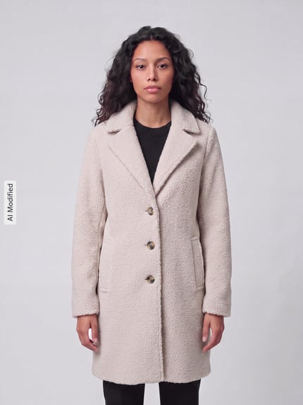 Tom Tailor Regular Fit Mantel mit Reverskragen Beige 4