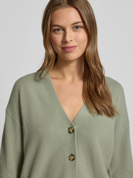 Christian Berg Woman Regular fit gebreid jack van pure wol Lindegroen - 3