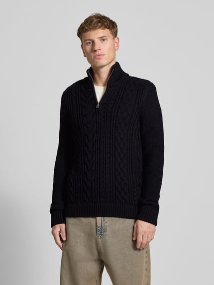 Superdry Loose fit schipperstrui met ribboorden Donkerblauw - 4