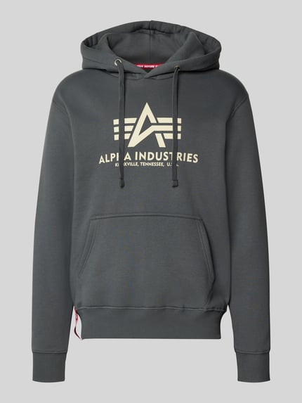 Alpha Industries Hoodie met labelprint Antraciet - 2