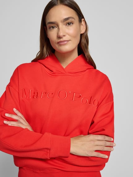Marc O'Polo Regular Fit Hoodie aus reiner Baumwolle Hellrot 3