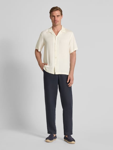 Selected Regular fit vrijetijdsoverhemd van een mix van lyocell en linnen, model 'REGNOA' Offwhite - 1