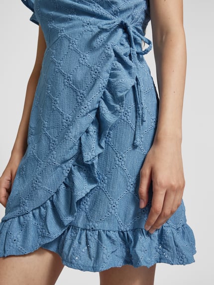 VILA Minikleid mit Strukturmuster Modell 'DELEA' Rauchblau 3