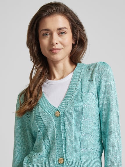 Be Pure Dutch Strickjacke aus Viskose-Mix in unifarbenem Design Lind 3