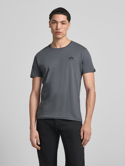 Alpha Industries T-Shirt mit Label-Details Modell 'BASIC' Anthrazit 4