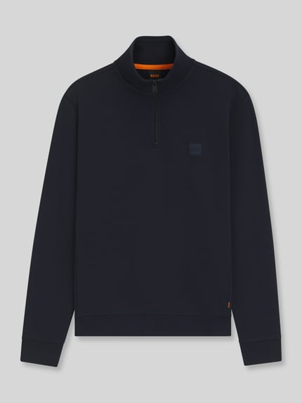 BOSS Orange Regular Fit Troyer aus reiner Baumwolle Modell 'Zetrust' Dunkelblau 2