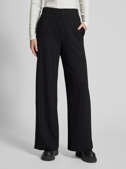 Tom Tailor Denim Kuloty o kroju regular fit z cienkimi prążkami Czarny 4