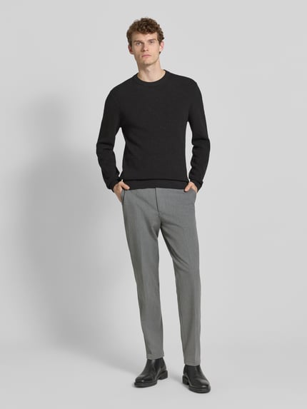 MCNEAL Gebreide pullover met ribboorden Donkergrijs gemêleerd - 1